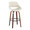 Fabrizzi bar stool in Walnut Wood, Cream Noise Fabric, Black Metal, product view, featuring swivel and wood frame