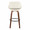 Fabrizzi bar stool in Walnut Wood, Cream Noise Fabric, Black Metal, back view, featuring swivel and wood frame