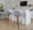 Fabrico 30" Mid-Century Modern Fixed-Height Barstool with Swivel in Walnut Wood and Grey Noise Fabric with Round Black Metal Footrest- Set of 2 — lifestyle photo 1