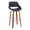 Fabrizzi bar stool in Walnut Wood, Charcoal Fabric, Chrome Metal, product view, featuring swivel and wood frame
