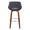 Fabrizzi bar stool in Walnut Wood, Charcoal Fabric, Chrome Metal, back view, featuring swivel and wood frame
