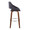 Fabrico 30" Mid-Century Modern Fixed-Height Barstool with Swivel in Walnut Wood and Charcoal Fabric with Round Chrome Metal Footrest- Set of 2 — side view