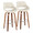 Fabrizzi bar stool in Walnut Wood, Cream Noise Fabric, Chrome Metal, coordinated set view, featuring swivel and wood frame