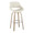 Fabrico 30" Mid-Century Modern Fixed-Height Barstool with Swivel in Whitewashed Wood and Cream Noise Fabric with Round Chrome Metal Footrest- Set of 2 — product view