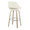 Fabrico 30" Mid-Century Modern Fixed-Height Barstool with Swivel in Whitewashed Wood and Cream Noise Fabric with Round Chrome Metal Footrest- Set of 2 — rear three-quarter view
