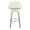 Fabrico 30" Mid-Century Modern Fixed-Height Barstool with Swivel in Whitewashed Wood and Cream Noise Fabric with Round Chrome Metal Footrest- Set of 2 — back view