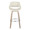Fabrico 30" Mid-Century Modern Fixed-Height Barstool with Swivel in Whitewashed Wood and Cream Noise Fabric with Round Chrome Metal Footrest- Set of 2 — front view