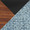 Fabrizzi bar stool in Walnut Wood, Blue Noise Fabric, Black Metal, upholstery or finish swatch