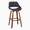 Fabrico 30" Mid-Century Modern Fixed-Height Barstool with Swivel in Walnut Wood and Charcoal Fabric with Square Black Metal Footrest- Set of 2 — product view