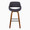 Fabrico 30" Mid-Century Modern Fixed-Height Barstool with Swivel in Walnut Wood and Charcoal Fabric with Square Black Metal Footrest- Set of 2 — front view
