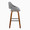 Fabrizzi bar stool in Walnut Wood, Grey Noise Fabric, Black Metal, side view, featuring swivel and wood frame