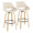 Fabrico 30" Contemporary Fixed-Height Barstool with Swivel in Natural Wood and Cream Faux Leather with Round Black Metal Footrest- Set of 2 — pair view