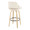 Fabrico 30" Contemporary Fixed-Height Barstool with Swivel in Natural Wood and Cream Faux Leather with Round Black Metal Footrest- Set of 2 — rear three-quarter view