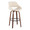 Fabrizzi bar stool in Walnut Wood, Cream PU, Black Metal, product view, featuring swivel and wood frame