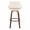 Fabrizzi bar stool in Walnut Wood, Cream PU, Black Metal, back view, featuring swivel and wood frame