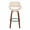 Fabrizzi bar stool in Walnut Wood, Cream PU, Black Metal, front view, featuring swivel and wood frame