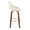 Fabrizzi bar stool in Walnut Wood, Cream PU, Chrome Metal, side view, featuring swivel and wood frame