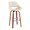 Fabrizzi bar stool in Walnut Wood, Cream PU, Chrome Metal, product view, featuring swivel and wood frame