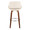 Fabrizzi bar stool in Walnut Wood, Cream PU, Chrome Metal, back view, featuring swivel and wood frame