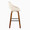 Fabrizzi bar stool in Walnut Wood, Cream PU, Black Metal, side view, featuring swivel and wood frame