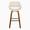 Fabrizzi bar stool in Walnut Wood, Cream PU, Black Metal, front view, featuring swivel and wood frame