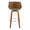 Fabrizzi 30" Mid-Century Modern Fixed-Height Barstool with Swivel in Walnut Wood and Noise Grey Fabric with Round Chrome Metal Footrest- Set of 2 — back view