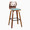Folia bar stool in Black Metal, Walnut Wood, Teal Fabric, product view, featuring swivel and wood frame