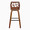 Folia bar stool in Black Metal, Walnut Wood, Teal Fabric, back view, featuring swivel and wood frame