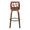 Folia bar stool in Walnut Wood, Black Metal, Teal Fabric, back view, featuring swivel and wood frame