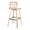 Folia 30" Contemporary Fixed-Height Barstool with Swivel in Natural Wood and Cream Faux Leather with Square Black Metal Footrest- Set of 2 — rear three-quarter view