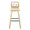 Folia 30" Contemporary Fixed-Height Barstool with Swivel in Natural Wood and Cream Faux Leather with Square Black Metal Footrest- Set of 2 — front view