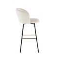 Fran bar stool in Black Metal, Cream Velvet, Gold Metal, side view, featuring swivel