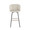 Fran 30 Contemporary/Glam Fixed-Height Barstool with Swivel in Black Metal and Cream Velvet with Square Gold Metal Footrest- Set of 2 — front view