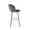 Fran bar stool in Black Metal, Grey Velvet, Gold Metal, side view, featuring swivel