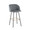 Fran 30" Contemporary/Glam Fixed-Height Barstool with Swivel in Black Metal and Grey Velvet with Square Gold Metal Footrest- Set of 2 — product view