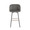 Fran 30" Contemporary/Glam Fixed-Height Barstool with Swivel in Black Metal and Grey Velvet with Square Gold Metal Footrest- Set of 2 — front view
