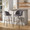 Fran 30" Contemporary/Glam Fixed-Height Barstool with Swivel in Black Metal and Grey Velvet with Square Gold Metal Footrest- Set of 2 — lifestyle photo 1