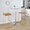 Fuji bar stool in Gold Steel, Camel PU, featuring upholstered seat