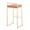 Fuji bar stool in Gold Steel, Camel PU, back and side view, featuring upholstered seat