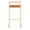 Fuji Contemporary Barstool in Gold with Camel Faux Leather- Set of 2 — front view