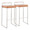 Fuji bar stool in Stainless Steel, Camel PU, coordinated set view, featuring upholstered seat