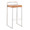 Fuji bar stool in Stainless Steel, Camel PU, product view, featuring upholstered seat