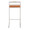 Fuji bar stool in Stainless Steel, Camel PU, front view, featuring upholstered seat