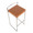 Fuji bar stool in Stainless Steel, Camel PU, top view, featuring upholstered seat