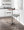 Fuji bar stool in Stainless Steel, Light Grey Cowboy Fabric
