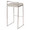 Fuji bar stool in Stainless Steel, Light Grey Cowboy Fabric, back and side view
