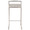 Fuji bar stool in Stainless Steel, Light Grey Cowboy Fabric, front view