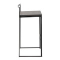 Fuji bar stool in Black Metal, Espresso Bamboo, side view, featuring wood design