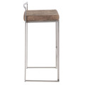 Fuji bar stool in Stainless Steel, Brown Cowboy Fabric, side view