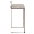 Fuji bar stool in Stainless Steel, Light Grey Cowboy Fabric, side view